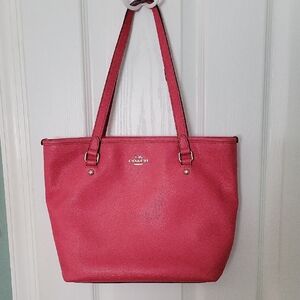 Coach Coral Pink City Zip Tote Bag